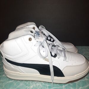 PUMA White High-Top Sneakers Size 10